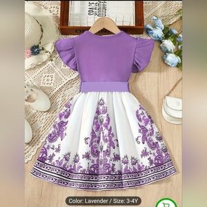 NWT Girls Lavendar and White Dress